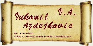 Vukomil Azdejković vizit kartica